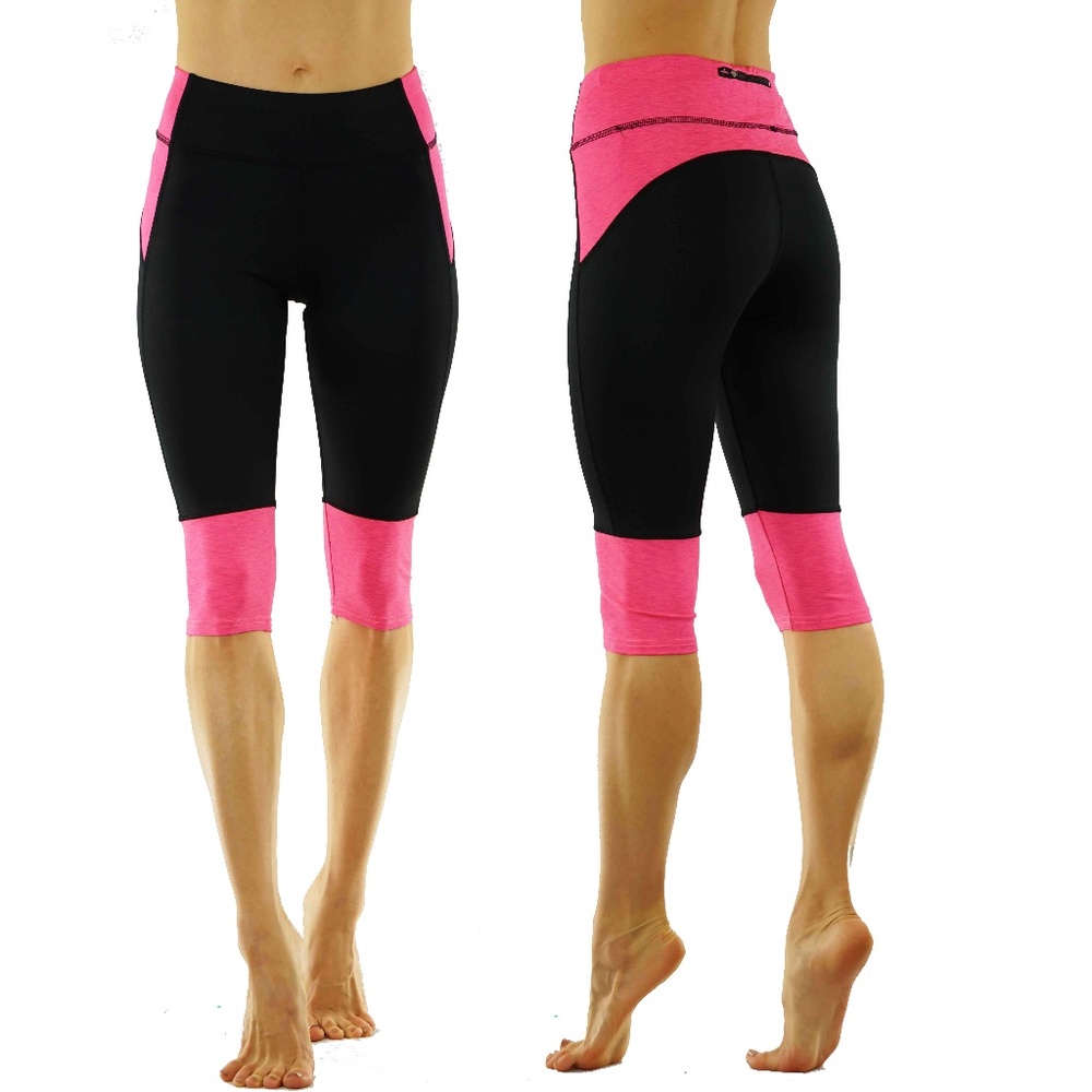 Capri length with zippered key pocked at the back